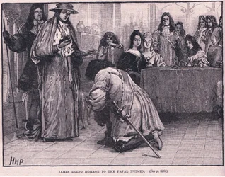 James huldigt dem päpstlichen Nuntius AD 1687